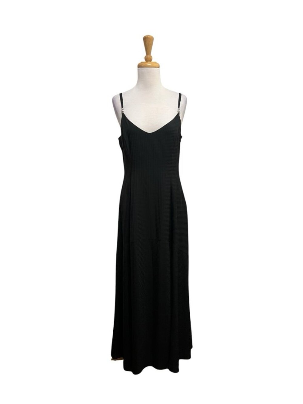 White House Black Market Black Maxi Dress Size 6 Beaded Straps